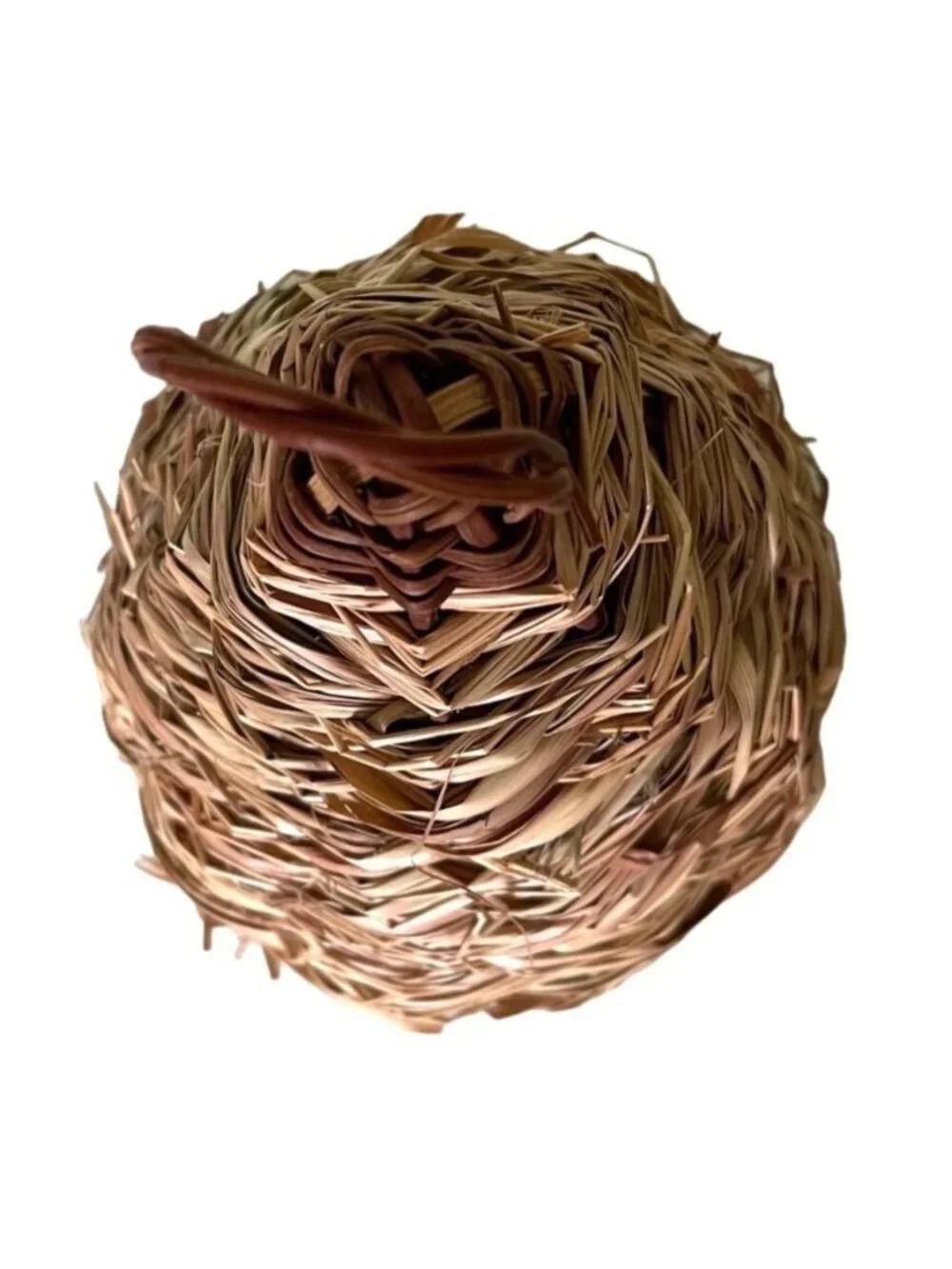 Bird House Feeder Basket Tiki Hut Teardrop Shape Woven Hanging 8